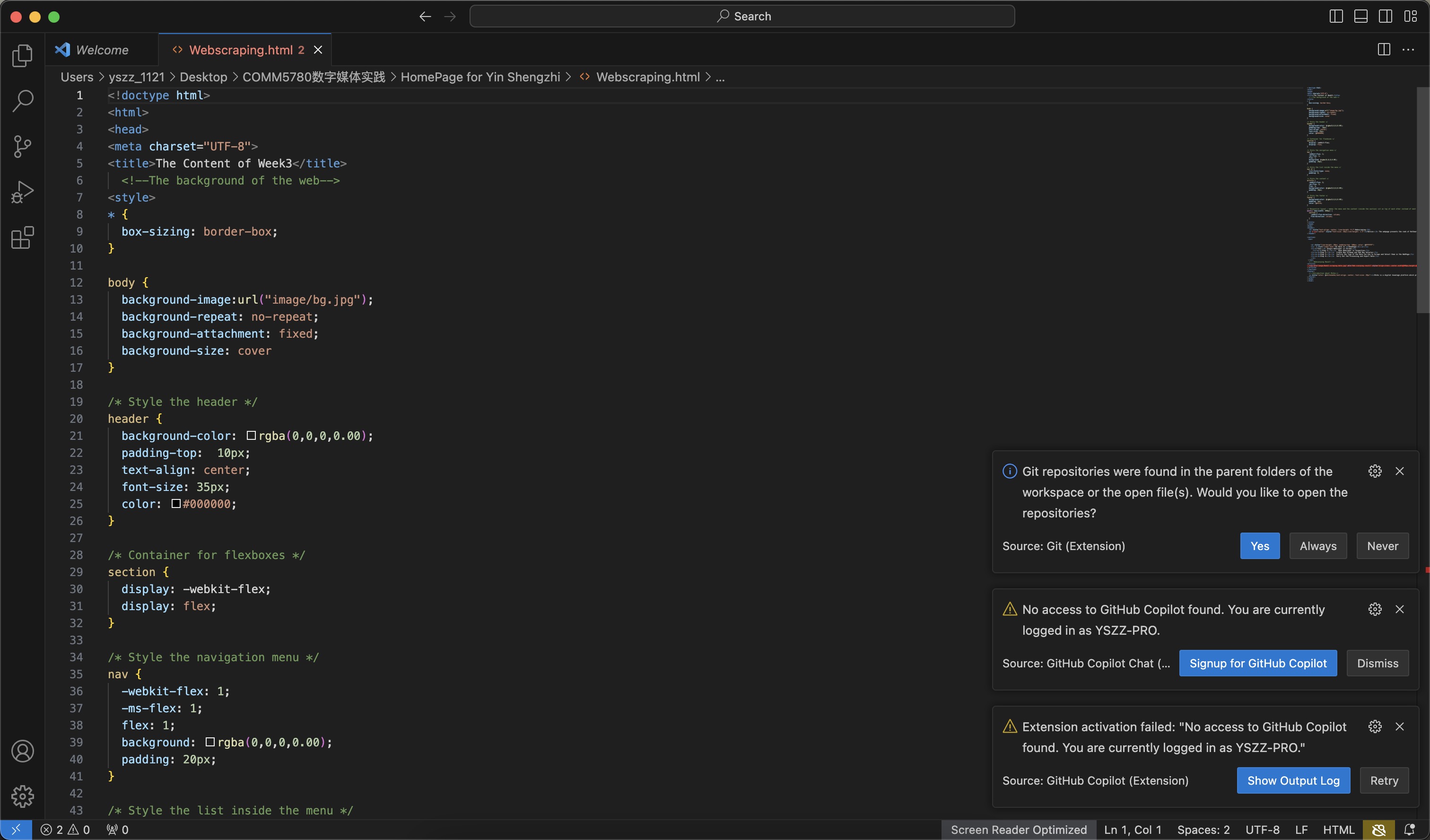 VS Code Interface